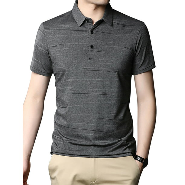 Summer Polo Shirt Solid Casual Leaf Printing Polo for Men Cotton Slim Fit Tee Shirt Tops 